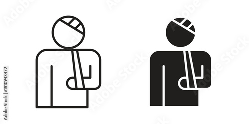 Injuries icon illustrations. Pack of vector icons for ui ux