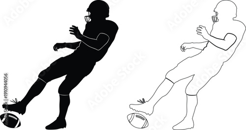 Two soccer players in contrasting stances during a game