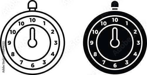 Stopwatch icons in black and white