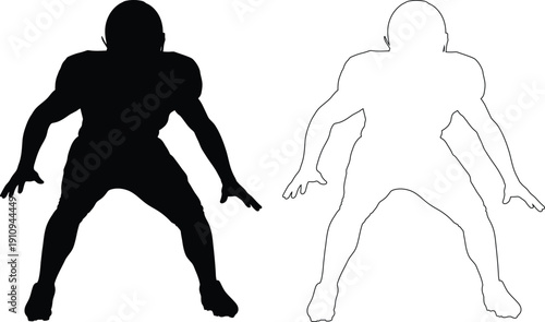 Contrast silhouette of a superhero in dynamic and static poses