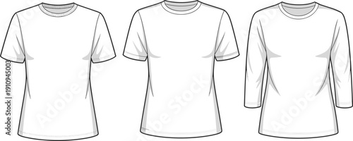 White t shirts with short and long sleeves short sleeve t shirts long sleeve t shirt crew neck t shirts