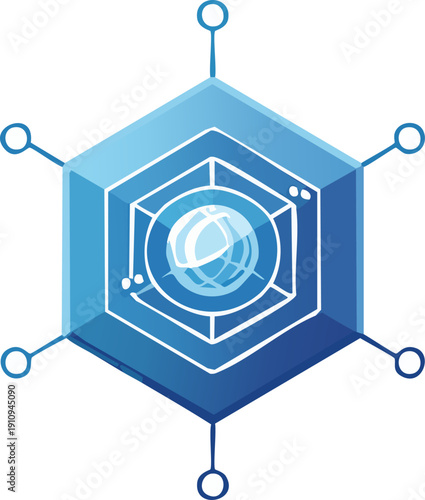 Professional Data Network Quantum Qubit Icon