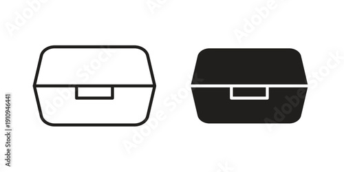 Lunch box icon illustrations. Pack of vector icons for ui ux
