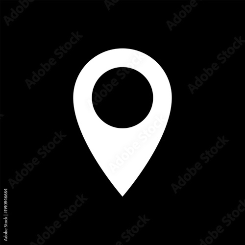 White Location icon. Map marker or pin