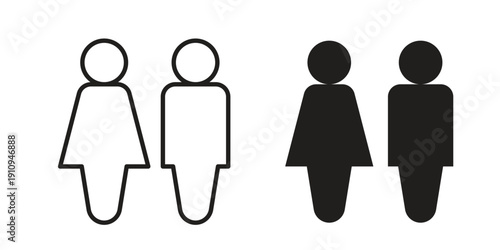 Man and woman icon illustrations. Pack of vector icons for ui ux