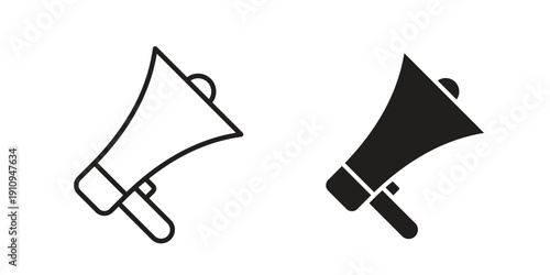 Megaphone speaker icon illustrations. Pack of vector icons for ui ux