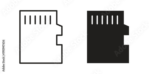 Memory card icon illustrations. Pack of vector icons for ui ux
