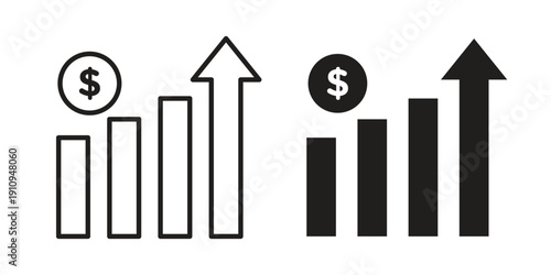 Money increase Icon illustrations. Pack of vector icons for ui ux