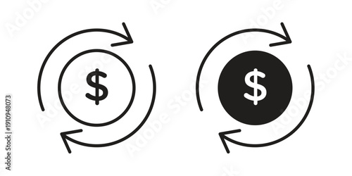 Money Transfer icon illustrations. Pack of vector icons for ui ux