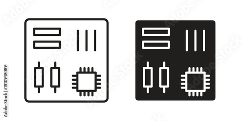 Motherboard icon illustrations. Pack of vector icons for ui ux