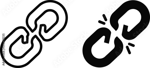 Broken and intact chain links