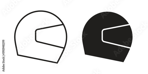 Motorcycle helmet icon illustrations. Pack of vector icons for ui ux