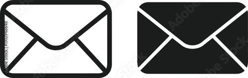 Envelope icons in black and white