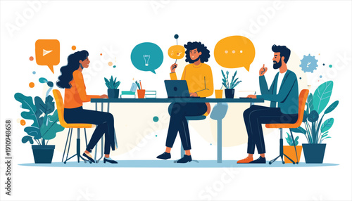 vector Three Col Meeting Discussion