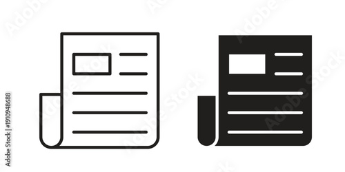 Newspaper icon illustrations. Pack of vector icons for ui ux