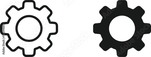 Gear icons for settings and configuration