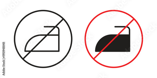 No ironing icon illustrations. Pack of vector icons for ui ux