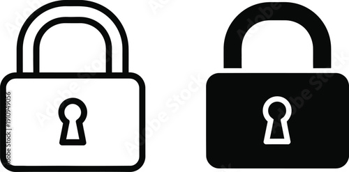 Lock icons in black and white