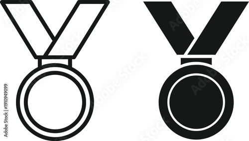 Medal icons in black and white