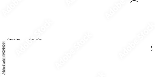 A dark minimalist image featuring a white whale tail and waves