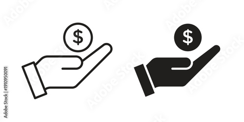 Pay icon illustrations. Pack of vector icons for ui ux