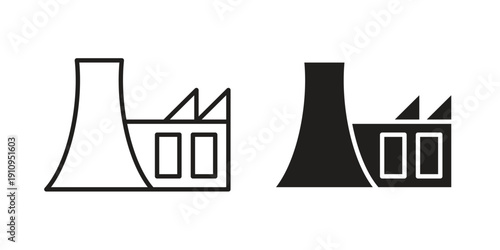 Power plant icon illustrations. Pack of vector icons for ui ux