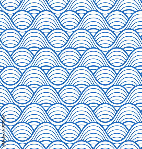 Colorful geometric seamless repetitive vector curvy waves pattern texture background. Vector graphic illustration. Transparent background SVG version.