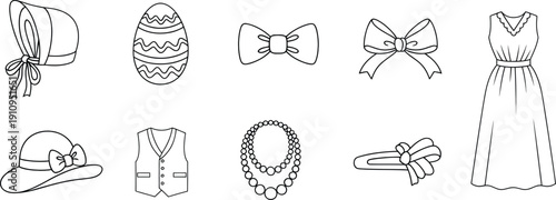 Fashion accessories set flat lay icons collection for clothing design and style