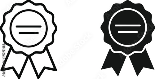 Award Ribbons with Equal Sign Symbol