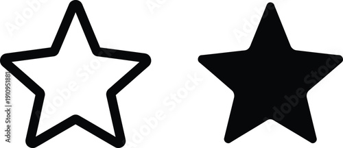 Black Star Shapes on White Background