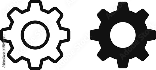 Gear icons for settings and settings configuration