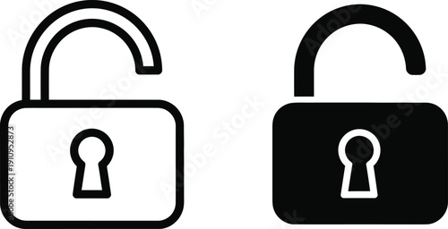 Lock icons in black and white