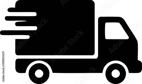 Home moving truck icon, relocation service and logistics for real estate delivery vector.