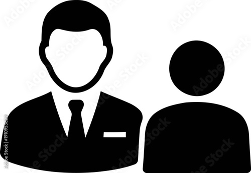 Real estate agent and consultant icon, professional property service and customer support symbol.