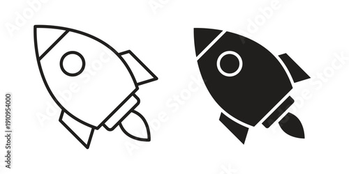 Rocket icon illustrations. Pack of vector icons for ui ux