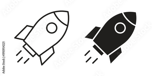 Rocket icon illustrations. Pack of vector icons for ui ux