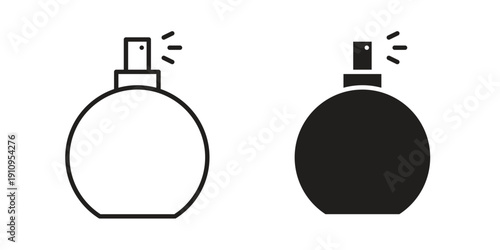 Round perfume bottle icon illustrations. Pack of vector icons for ui ux