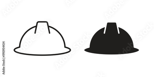Safety helmet icon illustrations. Pack of vector icons for ui ux
