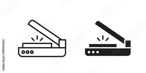 Scanner icon illustrations. Pack of vector icons for ui ux