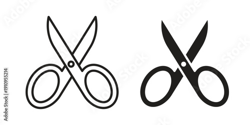 Scissors icon illustrations. Pack of vector icons for ui ux