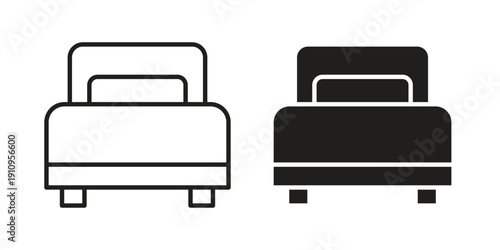 Single bed icon illustrations. Pack of vector icons for ui ux