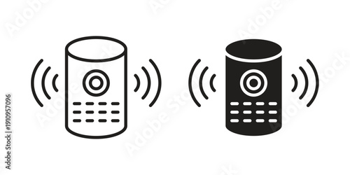 Smart speaker icon illustrations. Pack of vector icons for ui ux