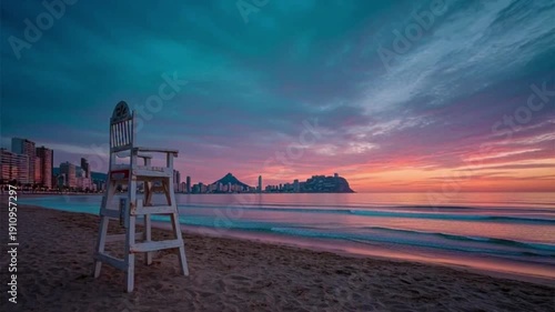 sunset on the beach in miami