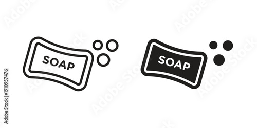 Soap bar icon illustrations. Pack of vector icons for ui ux