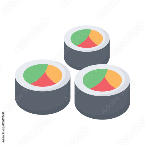 Shushi vector illustration on a white background