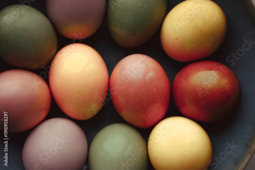 Vibrant assortment of colorful easter eggs
