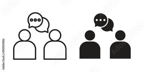 Talk icon illustrations. Pack of vector icons for ui ux