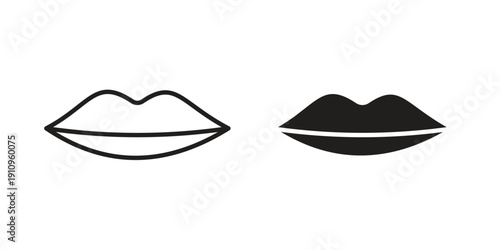 Thin lips icon illustrations. Pack of vector icons for ui ux