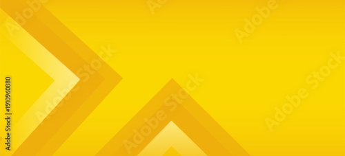 Abstract yellow gradient arrow shape overlay layer background with arrow pattern and shadow. Modern graphic element. Suit for poster, brochure, banner, business, cover, web, flyer.