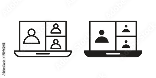 Video Conference icon illustrations. Pack of vector icons for ui ux